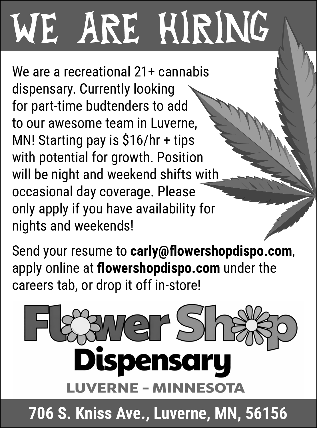 Flower Shop Dispensary - Part-Time Budtender