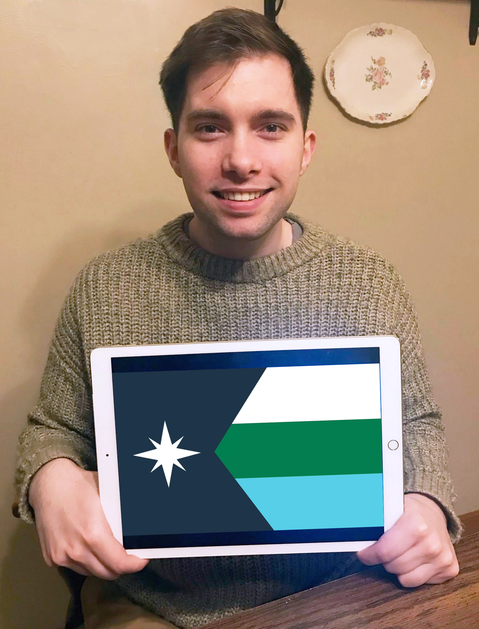 Luverne resident Andrew Prekker entered three designs for the new state flag. He found out last week that the State Emblems Redesign Committee selected one of his designs as a finalist. Submitted Photo