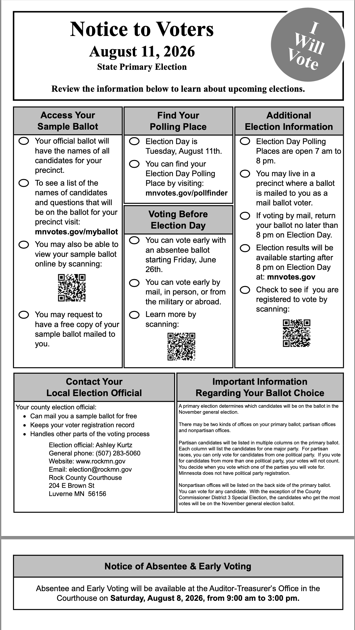 notice to voters state primary election