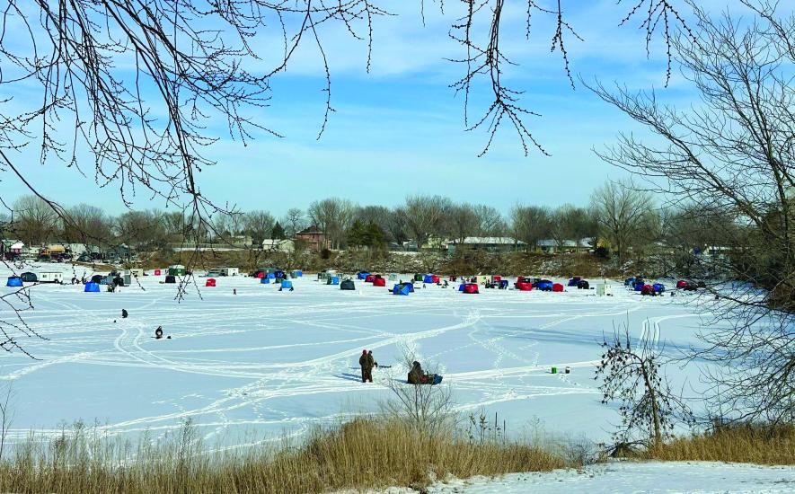 Decent ice conditions allowed the 2025 Get Hooked Ice Fishing Derby in Luverne to proceed after two previous years of unfit conditions due to too much snow in 2023 and not enough ice in 2024. Saturday’s conditions at The Lake in Luverne were sunny with highs in the 30s. Lori Sorenson/Rock County Star Herald Photo