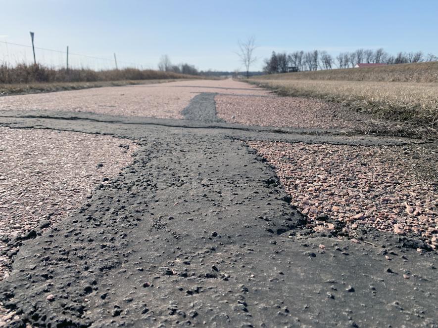  The 4.2-mile Blue Mound Trail originated 20 years ago and has since developed cracks that years of sealing and maintenance are no longer keeping the surface viable. A grant has been secured to resurface the trail. Mavis Fodness/Rock County Star Herald Photo