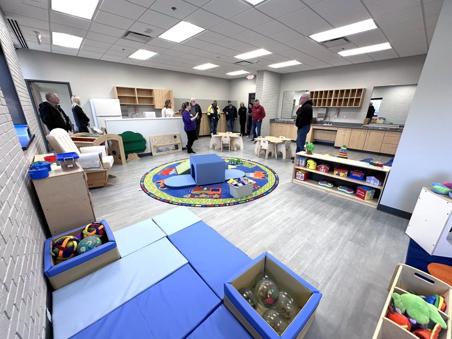 Luverne City Council members toured the Kids Rock Child Care Center March 18. Lori Sorenson/Rock County Star Herald Photo