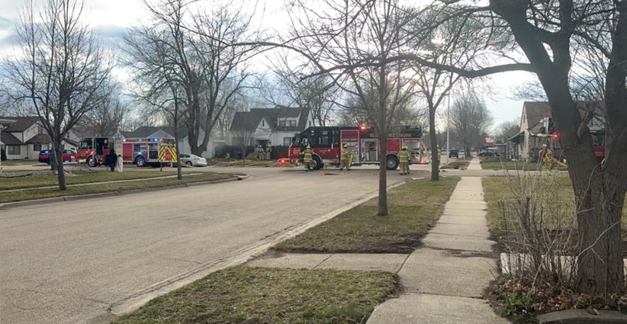 Luverne firefighters work to extinguish a kitchen fire at 203 S. Cottage Grove Ave. Tuesday evening, April 2. Submitted Photo