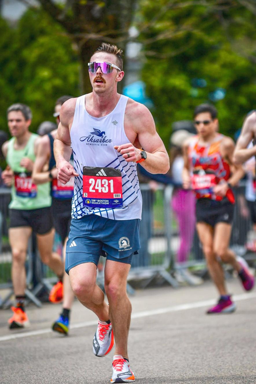 Blake Ziegler, 2014 Luverne High School graduate, ran in the 2024 Boston Marathon. Submitted Photo