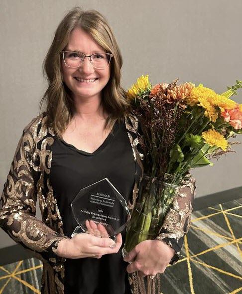 Tuff Memorial Home Activities Director Jocelyn Jacoby received the Minnesota Activity Professional Award of Excellence last fall during the Minnesota Statewide Activity Professionals conference in St. Cloud. Submitted Photo
