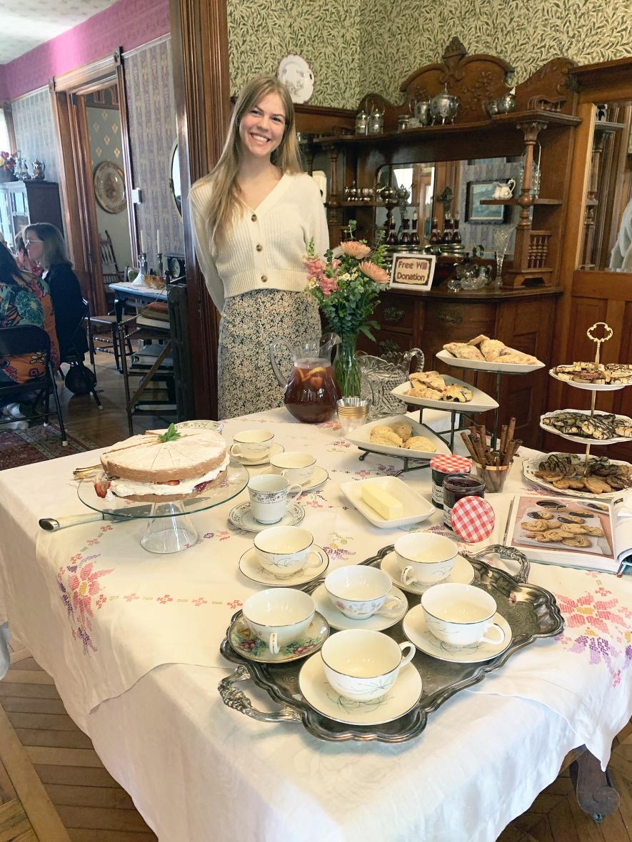 Joy Taubert, a Hills-Beaver Creek High School senior, debuts her business, Sip of Joy, Friday morning at the Hinkly House in Luverne. Taubert is one of 13 area students participating in the Southwest Minnesota Creating Entrepreneurial Opportunities (CEO) Showcase Wednesday, May 15, at Big Top Tents and Events in Luverne. The event, where Taubert and her fellow CEO students will sell the products or services they have created, is from 5 to 7 p.m. Mavis Fodness/Rock County Star Herald Photo