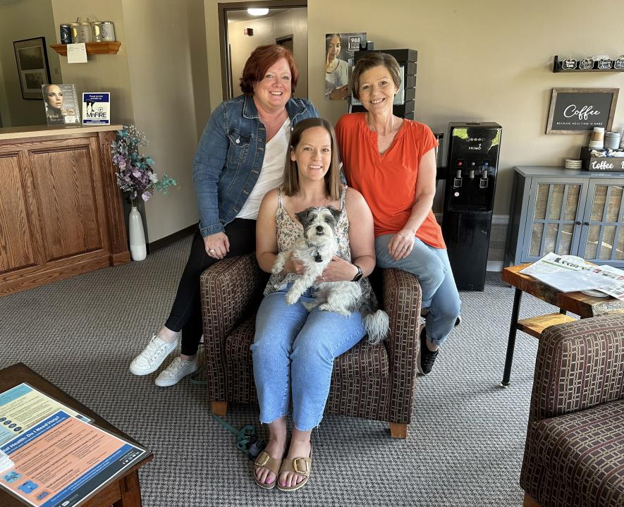 A group of mental health professionals recently completed training to facilitate a suicide loss support group in Luverne. They are (from left) Jennifer Stratton, Angela Nolz, Skie Peltier-Anderson and (not pictured) Sherri Smith. Lori Sorenson/Rock County Star Herald Photo