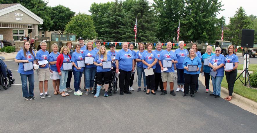(front, from left) Niki Buss, Kris Weidert, Dawn Esselink, Bonnie Groen, Carolyn Norman, Missy Verbrugge, Dan Spreiter, Sandy Kelm, Lori Carlson, Anne Stegenga, (back) Lynn Somnis, Pat Rust, Susan Schneekloth, Melinda Top, Jeff Holmgren, Dawn Nath, Chris Myers, Amy Fuerstenberg, Denise Gorter, Shirley Connor, Rachelle VanderWaal, Michelle Madison and Becky Vander Poel.