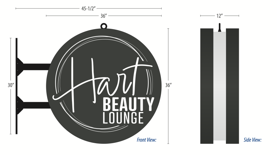 Hart Beauty Lounge sing will extend from the building front.