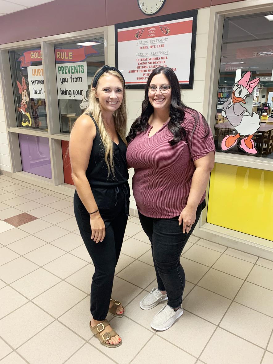 New faculty members Ali Dinger (left) and Hanna Walters will open the 2025-26 school year as first- and fifth-grade teachers respectively at Luverne Elementary School. The new school year begins Tuesday. Mavis Fodness/Rock County Star Herald Photo