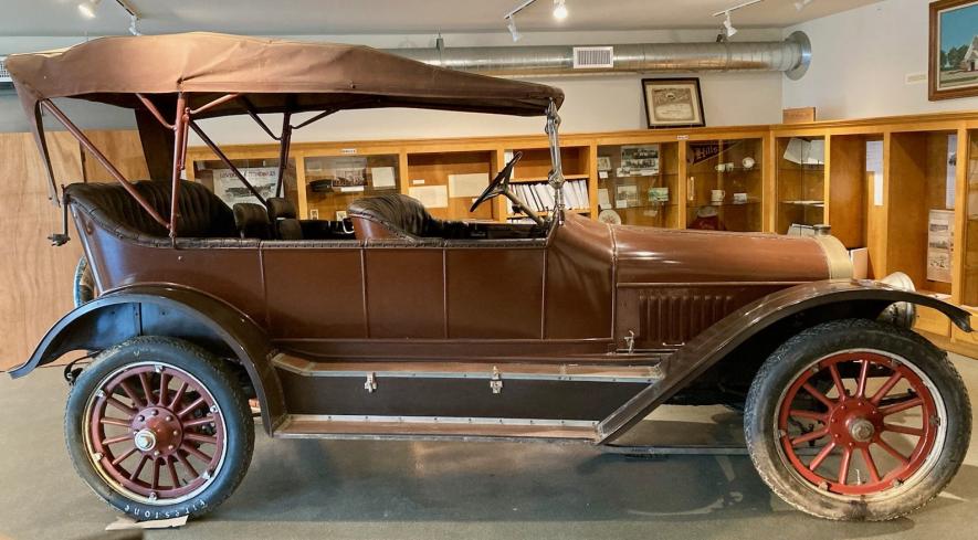 The 1915 Big Brown Luverne automobile arrived at the History Center last week. 