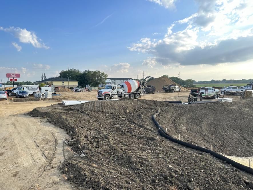 Construction equipment gathers at the site of the future Kwik Trip on South Highway 75 on Thursday, Sept. 14.