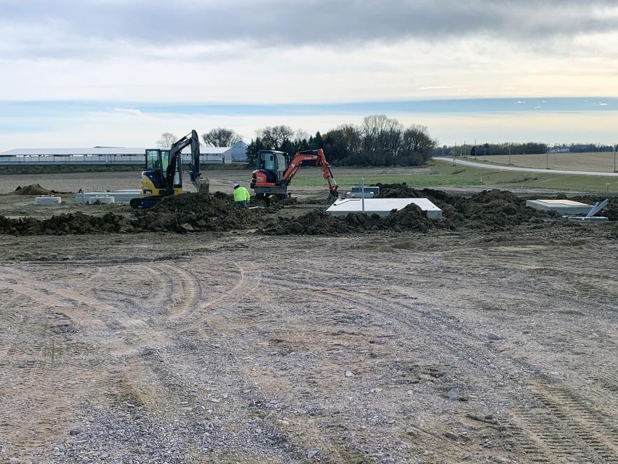 A new electrical substation is being constructed north of Hills at the intersection of Highway 6 and 60th Avenue north of Hills. On Friday workers were installing conduits at the location that will replace the current substation located in Hills. Mavis Fodness/Rock County Star Herald Photo