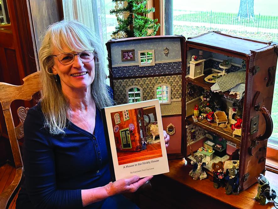 Luverne artist Carol Ceynowa and her husband, Tim Ceynowa, recently co-wrote a 36-page photo book, “A Mouse in the Hinkly House,” about miniature needle-felted characters in Luverne’s Historic Hinkly House. Lori Sorenson/Rock County Star Herald Photo