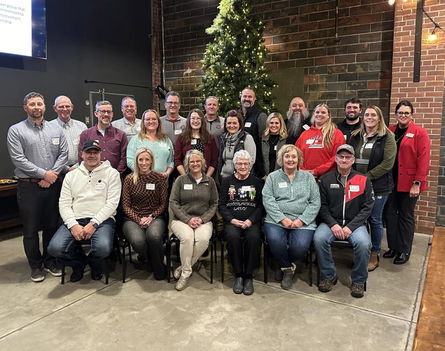 Organizations that received grants through the Luverne Area Community Foundation in the past year were recognized at the annual Friends of the Foundation Celebration of Philanthropy Monday night at Take 16 Brewing Company in Luverne. Grantees include (front, from left) Corey Schneekloth, Holly Sammons, Susan Skattum, Betty Mann, Connie VandeVelde, Greg VandeVelde, (second row) Eric Sage, Andrew Ainsworth, Janel Berning, Morgan Van Holland, Stacy Schepel, Macey Ska Lori Sorenson/Rock County Star Herald Photo