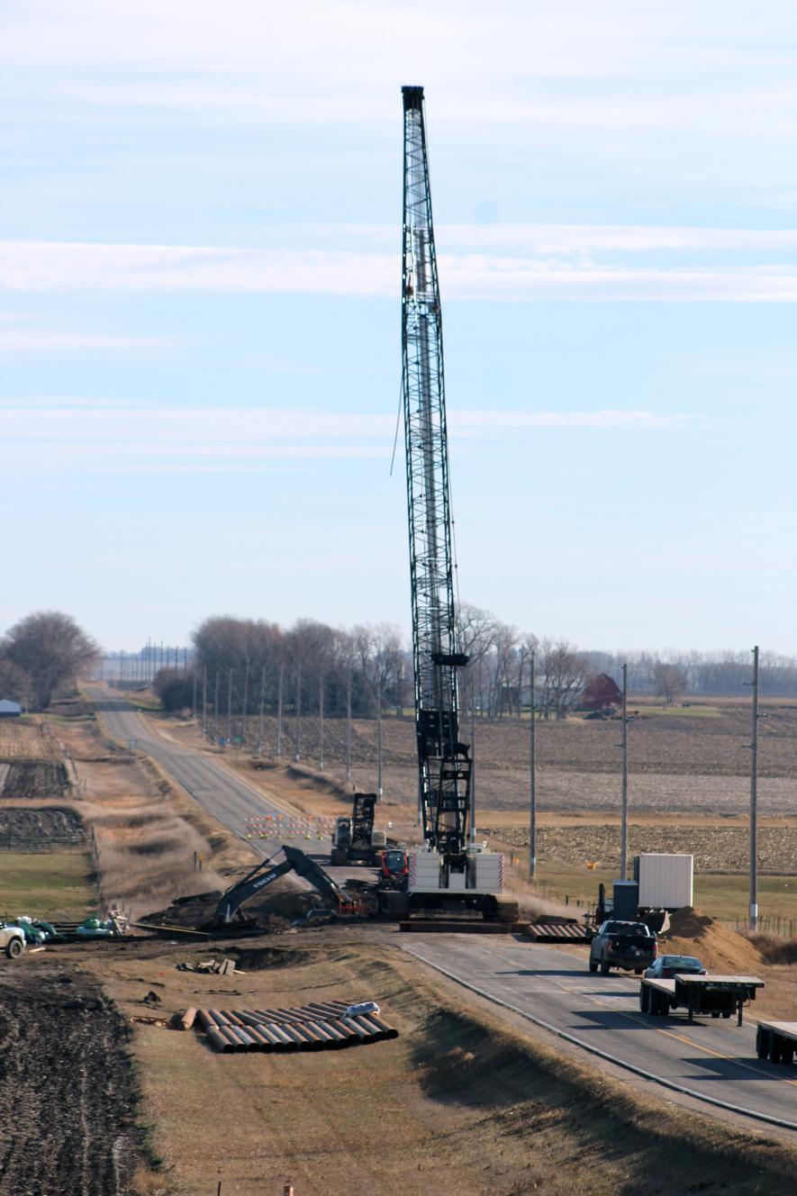 Prahm Construction of Slayton prepares the Kanaranzi Creek bed Nov. 22. The company will continue work into the new year to complete the $1.3 million concrete bridge on County Road 1 in Kanaranzi Township. Traffic is currently detoured around the project and won’t be allowed on County Road 1 until the bridge is complete. Mavis Fodness/Rock County Star Herald Photo