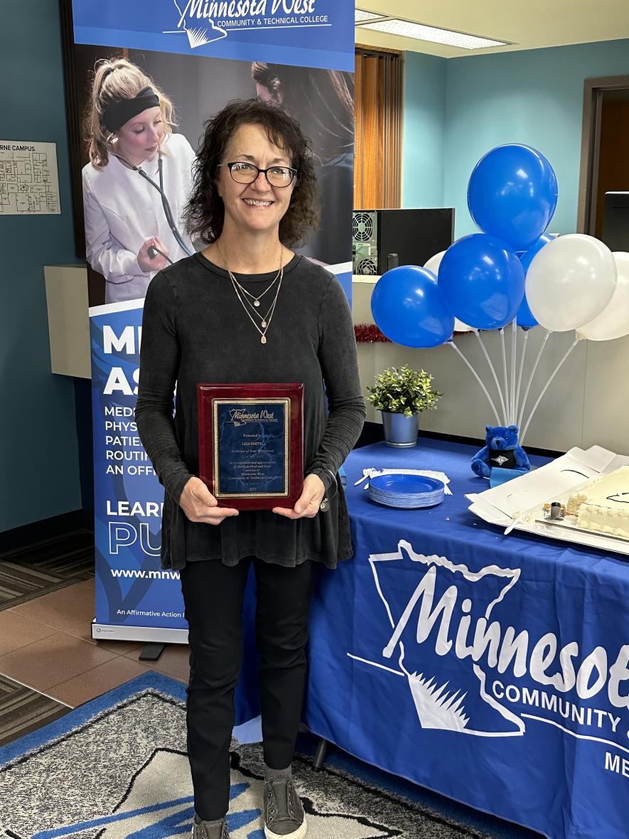 Minnesota West Community and Technical College hosted a retirement party Monday afternoon in Luverne for Lisa Smith, director of the school’s Medical Assistant Program. Lori Sorenson/Rock County Star Herald Photo