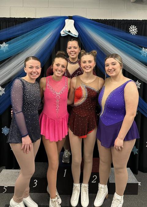 (L:R) Reese Henning, Augusta Papik, Marisa Thier, Madilyn Wenzel, Back Row: Mya Akin