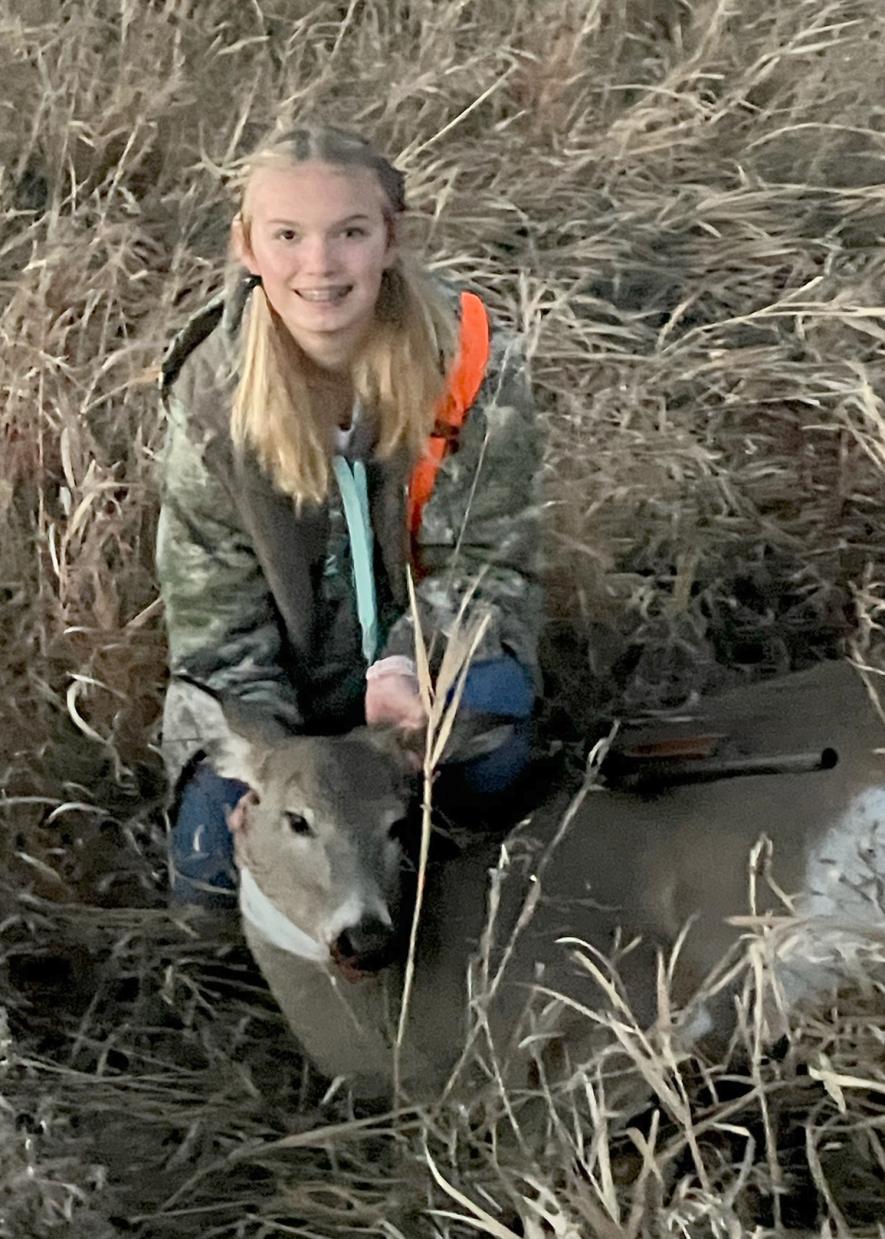 Renae DeKam harvested a doe in the Blue Mounds State Park special youth hunt Saturday, Nov. 18