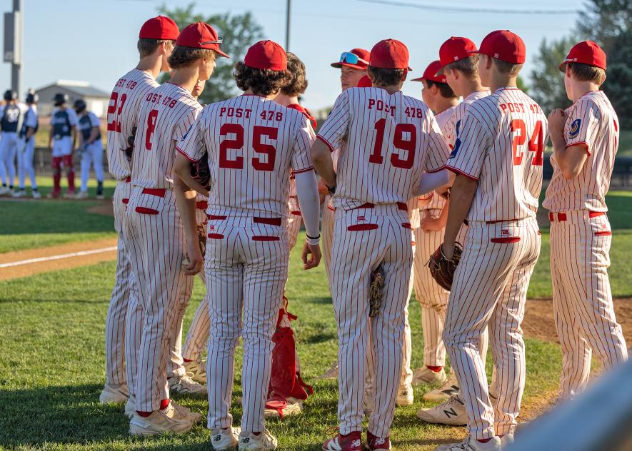 Greg Hoogeveen photos The Luverne Junior Legion Red, prepares to take on Sioux Falls Vandals at Redbird Field June 5.