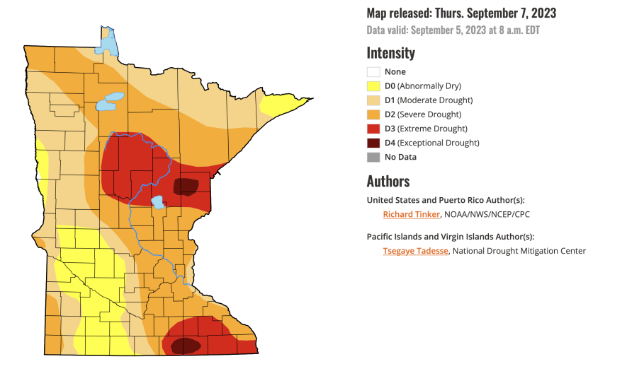 Drought monitor graphic as of Sept. 5, 2023. Contributed Graphic