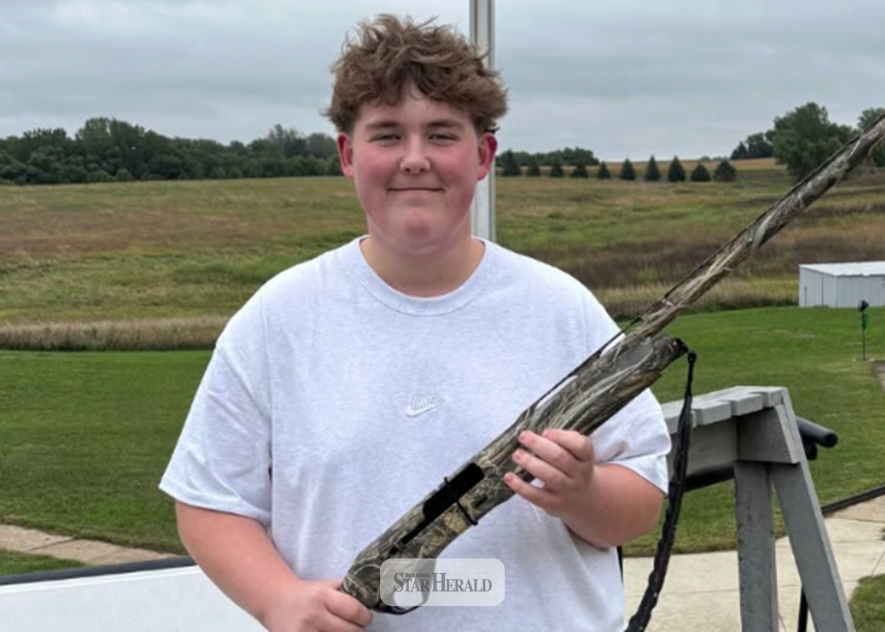 LHS junior Carter Johnson records a perfect 25 targets hit in his second round of shooting at the Luverne Sportsman’s Club.