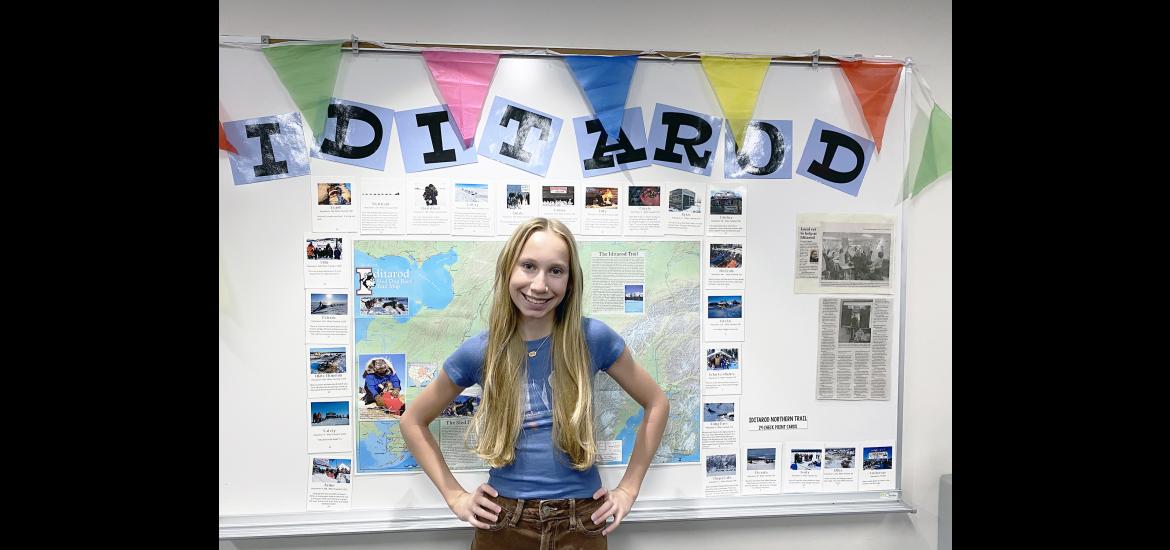 Luverne Middle School student Inge Gangestad’s poem will be read Feb. 29 at the Iditarod Mushers Banquet in Willow, Alaska, the start of the 975-mile sled dog race. Her poem will also travel with a musher to Nome, Alaska, where it will be postmarked and mailed back to Luverne. Submitted photo