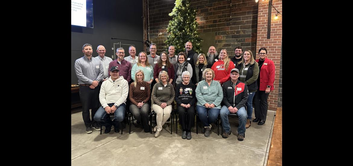 Organizations that received grants through the Luverne Area Community Foundation in the past year were recognized at the annual Friends of the Foundation Celebration of Philanthropy Monday night at Take 16 Brewing Company in Luverne. Grantees include (front, from left) Corey Schneekloth, Holly Sammons, Susan Skattum, Betty Mann, Connie VandeVelde, Greg VandeVelde, (second row) Eric Sage, Andrew Ainsworth, Janel Berning, Morgan Van Holland, Stacy Schepel, Macey Ska Lori Sorenson/Rock County Star Herald Photo