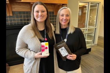 Sanford Luverne drug and alcohol counselors Stephanie Pierce (left) and Emma Lysne have led over 45 sessions to date to train more than 1,200 people in naloxone administration.