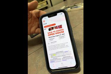 The upgraded Luverne Public Schools website includes the ability to receive district information through a mobile phone app where a complete listing of district events, back to school information, staff contacts and social media feeds like those pictured above can be accessed in one location.