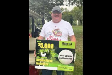 Eric Sandbulte got his first-ever hole-in-one on hole No. 3 at the Luverne Country Club Saturday, Sept. 23. 