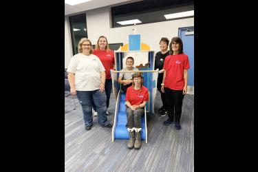 The Patriot Kids Day Care at the new Hills-Beaver Creek Elementary School opens next week with six employees including (front, from left) Emily Opheim, Heather Gustaf, Diane Lax, (back) director Tedra Voss, Claire Knobloch and Kristine Hoag. Mavis Fodness/Rock County Star Herald Photo
