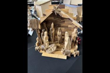 Janet Marshall shared this large olive wood nativity that she and her husband, Eugene, received as a wedding gift 35 years ago. Heather Johnson/Rock County Star Herald Photo