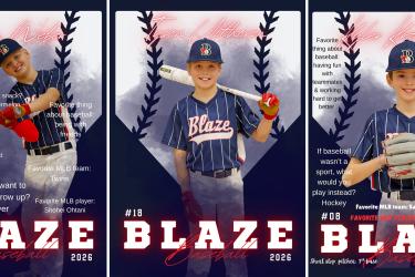 Three local youth baseball players get chance of a lifetime to play at Cooperstown Dreams Park in New York with Southwest Minnesota Blaze team. Nolan Weber, left, Tyson Uithoven and Kyler Krzmarzick of Luverne reveled in the experience.