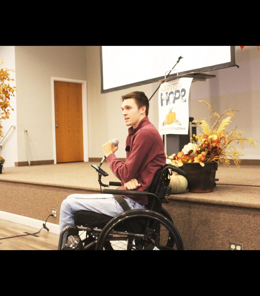 Trenton Bass spoke about Game Plan 4 Hope’s capital campaign to raise $250,000 to expand the organization’s headquarters in Hills. 