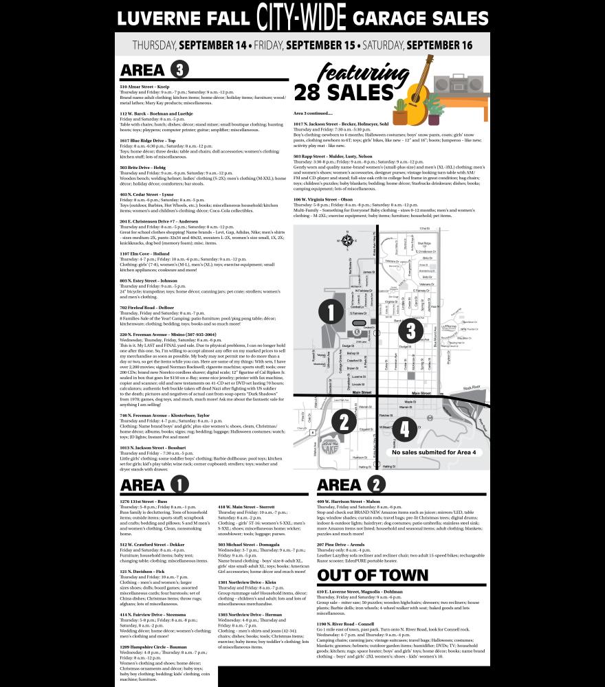 Luverne Fall 2023 City-Wide Garage Sales